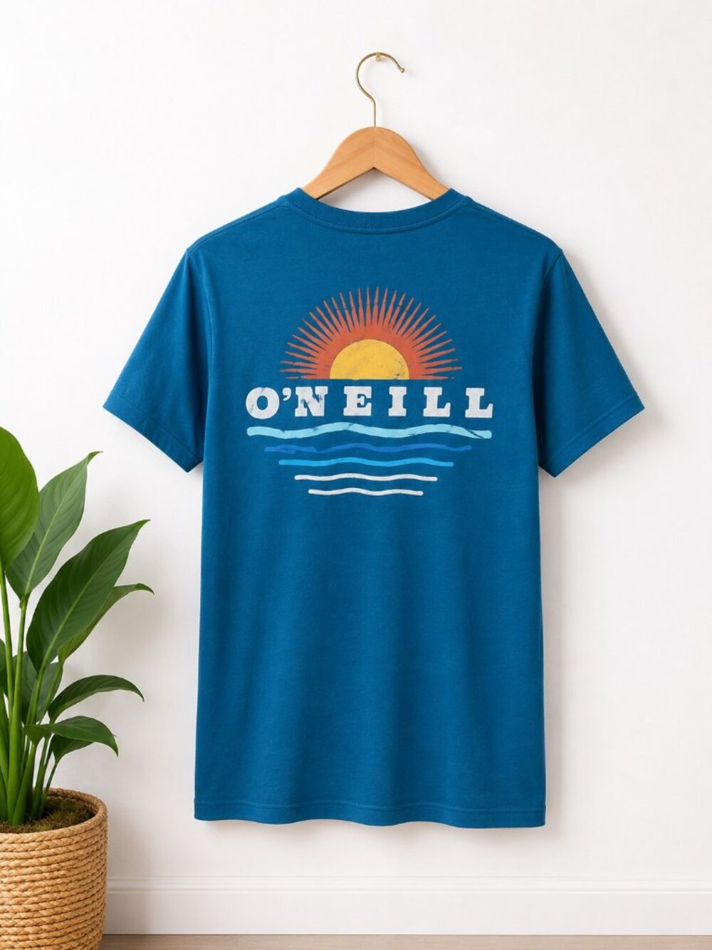 O'Neill Surf T Shirt Mens Large Blue Graphic Sunset Wave Short Sleeve Tee - Picture 5 of 8